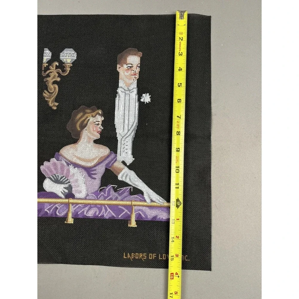 Labors Love Handpainted HP Needlepoint‎ Canvas - Opera Balcony Scene Date Night